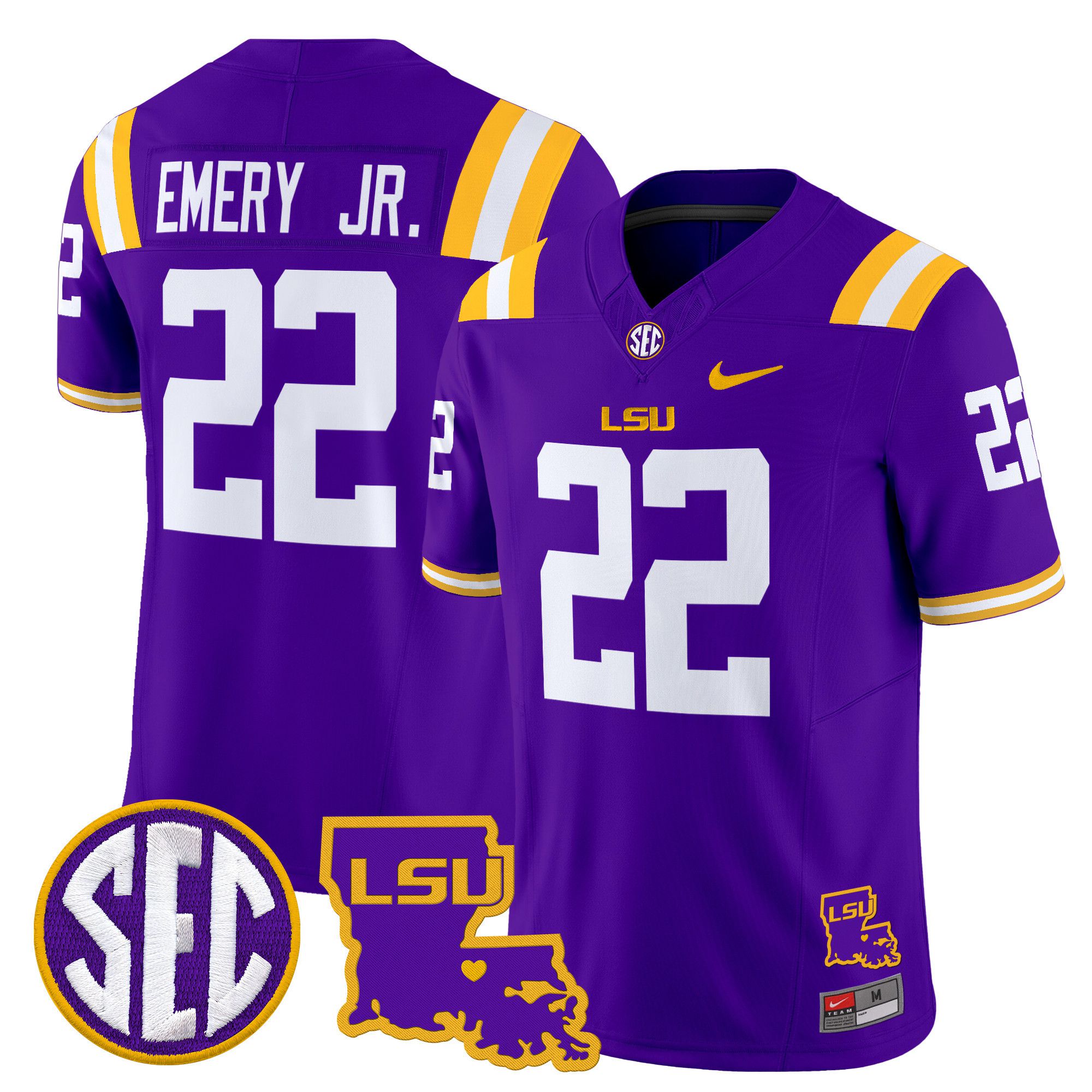 Men LSU Tigers #22 Emery jr Purple 2024 Nike Louisiana Patch Vapor Limited NCAA Jersey style 1->indianapolis colts->NFL Jersey